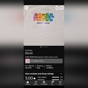 Care Bears Tee Rhinestones